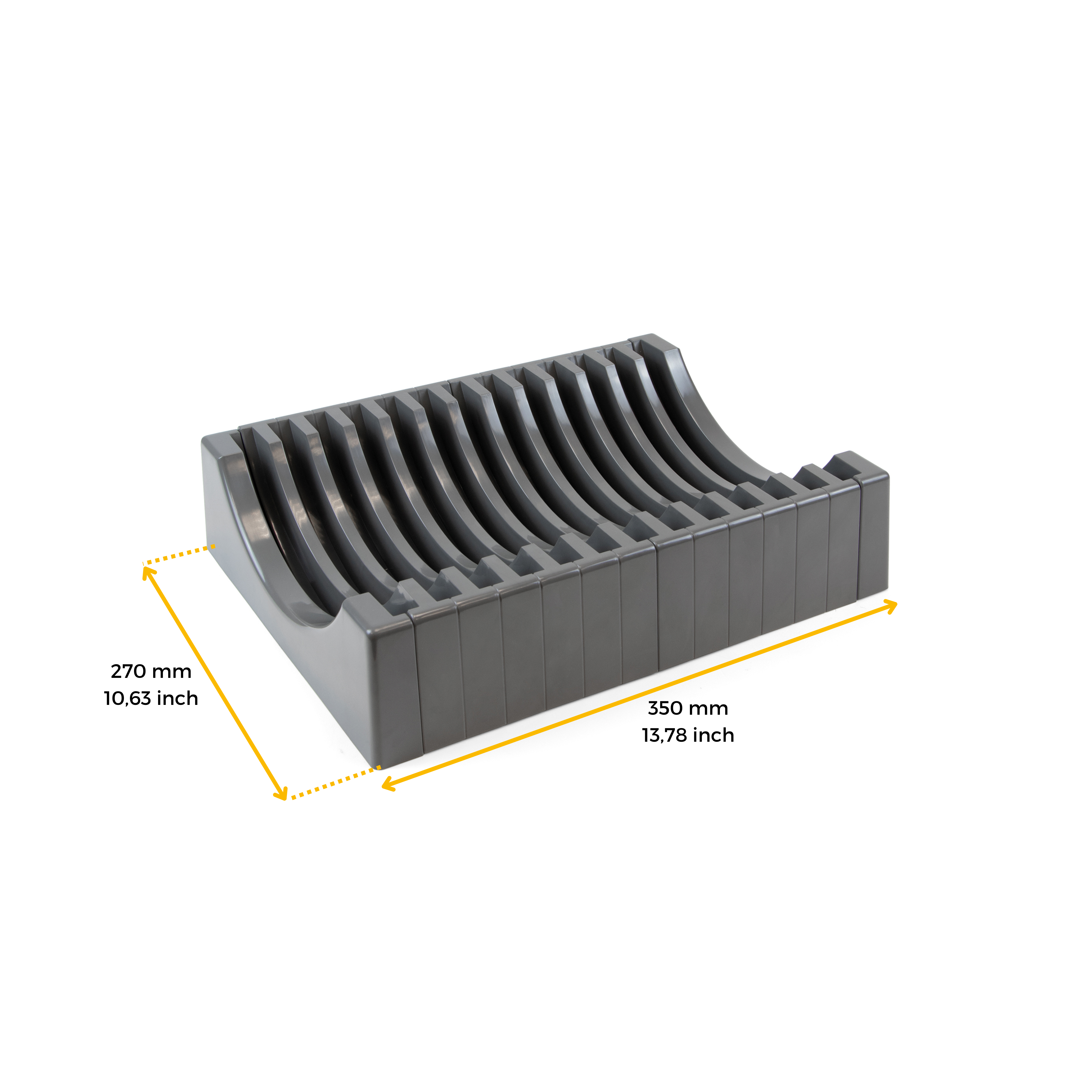 Porte-assiette vertical Orderbox pour tiroir - 159x468mm - Gris - Alu et  plastique EMUCA